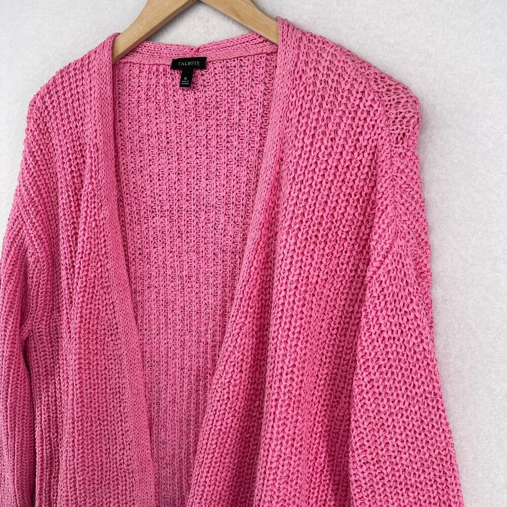 Talbots Sweater Xl Tape Yarn Open Front Cardigan … - image 6